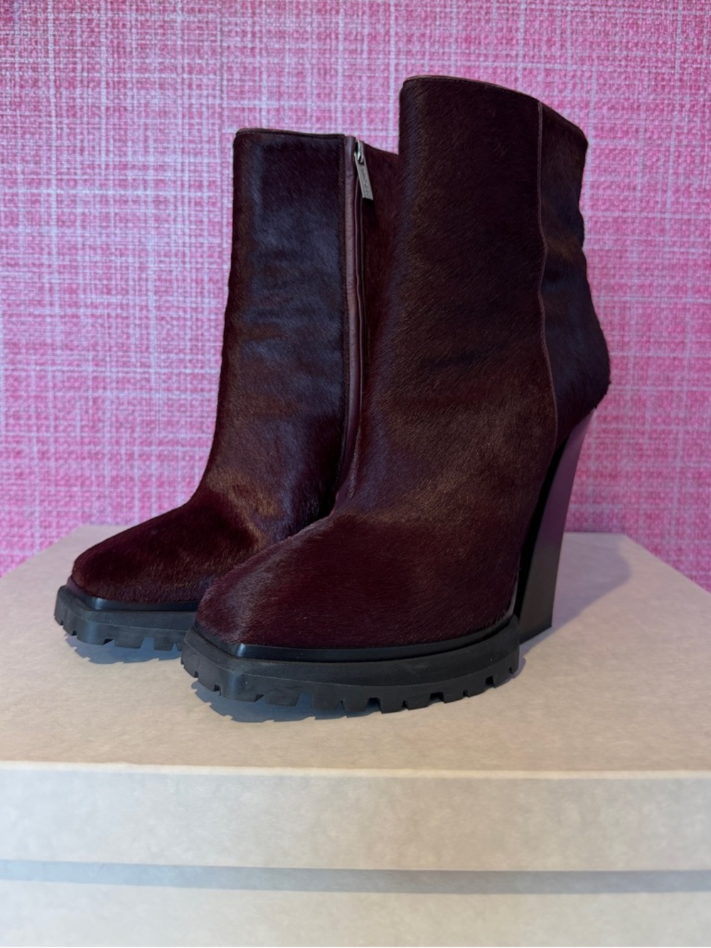 Jimmy Choo Madra 130 Pony Hair Boots – Bordeaux EU36 / US6 - Picture 4 of 10